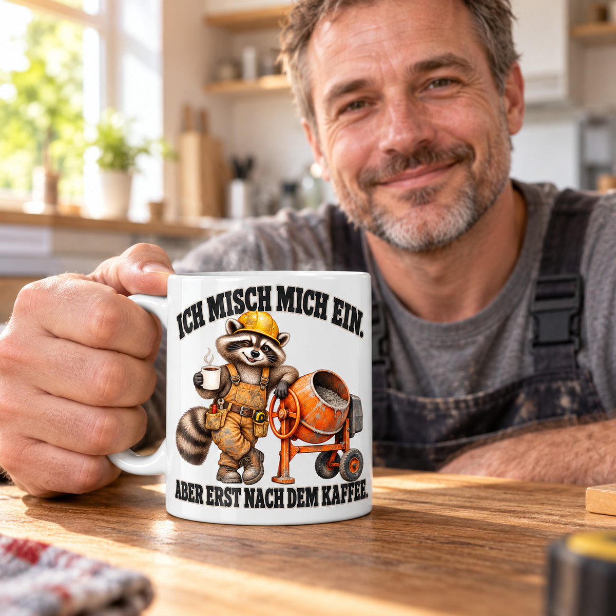 Baustellen Tasse Spruch Keramik 330 ml Geschenk Bauarbeiter beidseitig