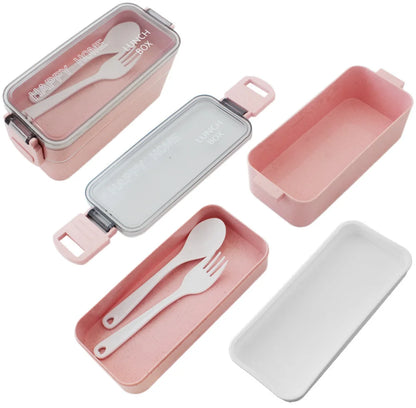 Lunchbox WS-Trend 3-teiliges Kinder-Lunch-Set – Brotdose 750 ml Doppel-Fächer Besteck - WS-Trend.de