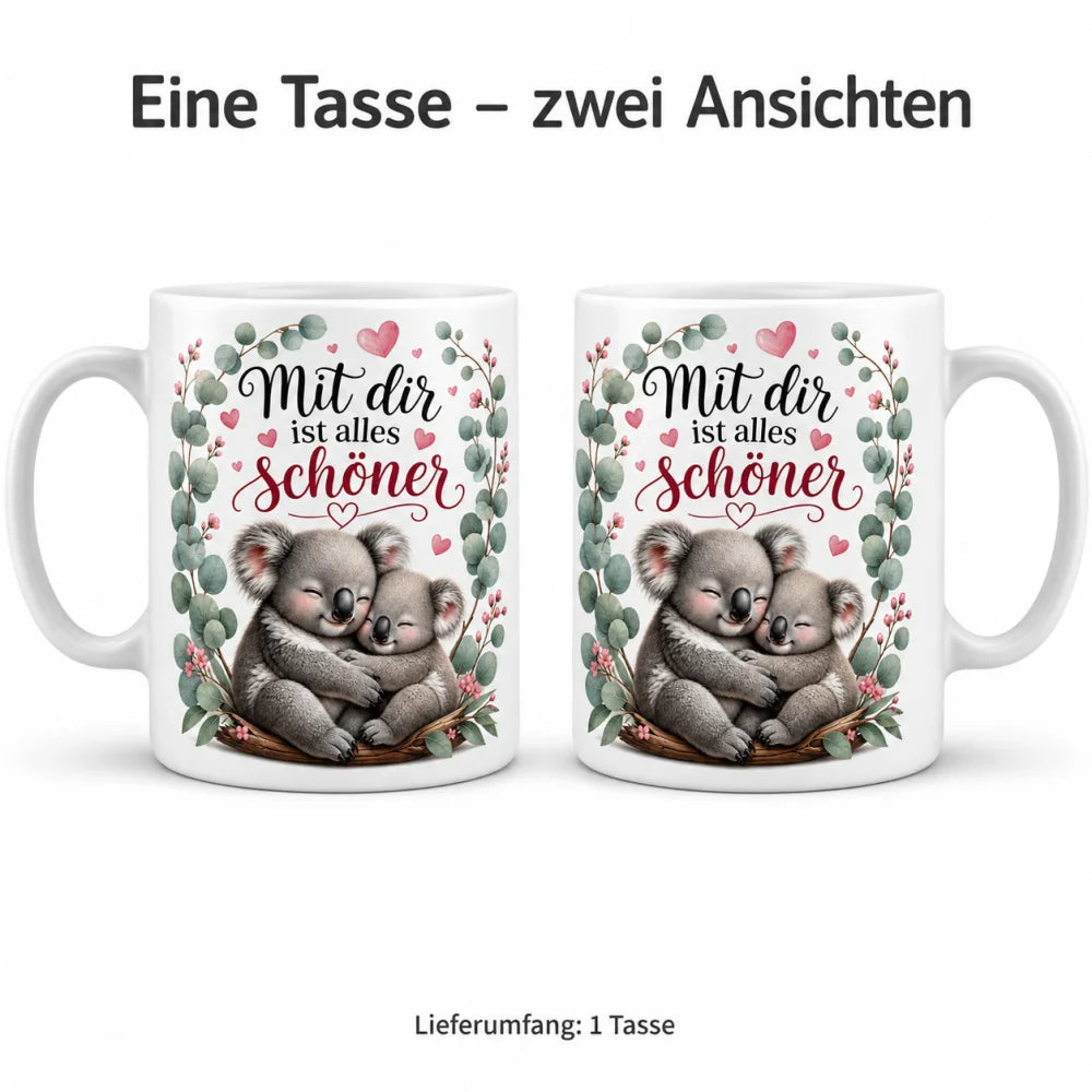 Koala-Tasse für Lieblingsmenschen - Geschenk zum Jahrestag weiß 330 ml - WS-Trend.de