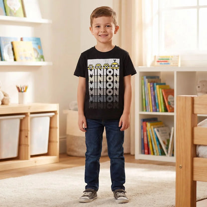 Minions T-Shirt Kurzarm Kinder Jungen Shirt 110-116 Blau Schwarz 100% Baumwolle - WS-Trend.de