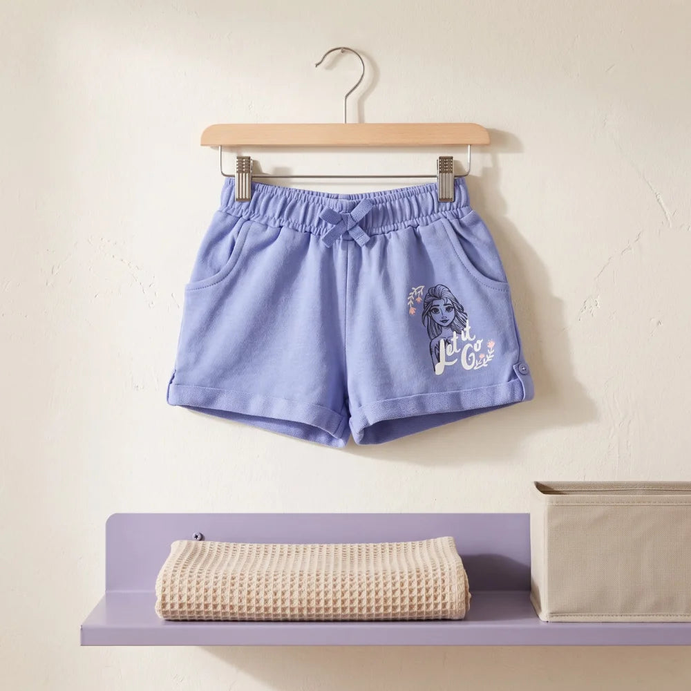 Disney Frozen Die Eiskönigin Elsa Kinder Shorts Mädchen 92-98 Blau Grau - WS-Trend.de