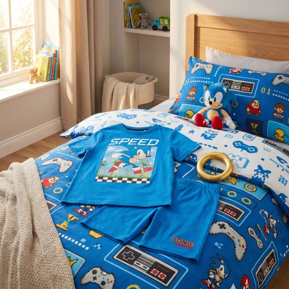 Sega Sonic The Hedgehog Jungen Kinder Pyjama Schlafanzug 104-128 Baumwolle - WS-Trend.de