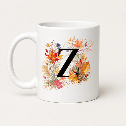 Herbst Tasse A-Z Buchstaben 325 ml Keramik Geschenkidee personalisiert - WS-Trend.de