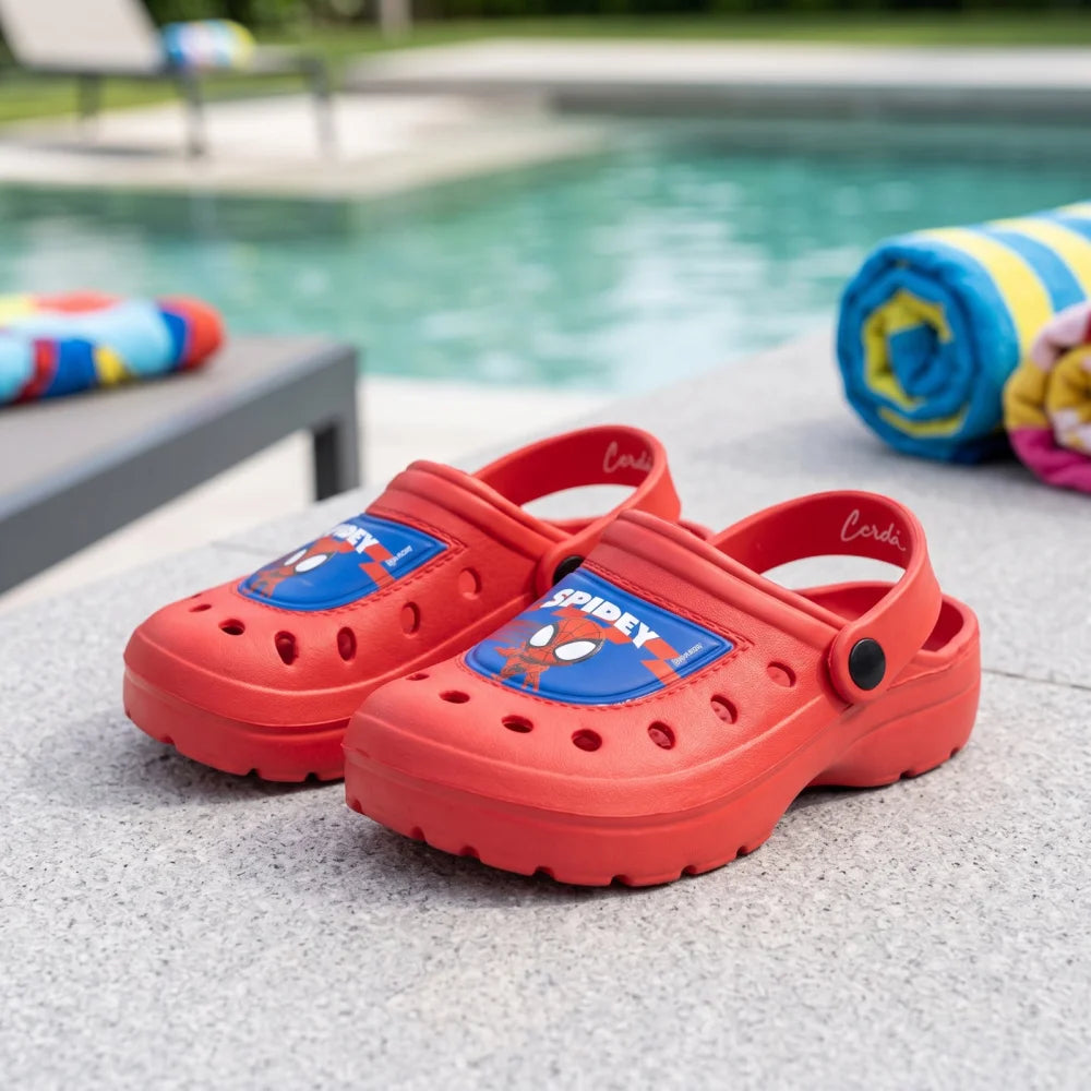 Marvel Spiderman Jungen Clogs Kinder Sandalen Badeschuhe Latschen Gr. 22-23 - WS-Trend.de