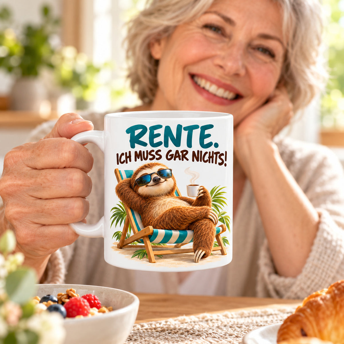 Rententasse mit Spruch Keramik 330ml Geschenk zum Ruhestand beidseitig