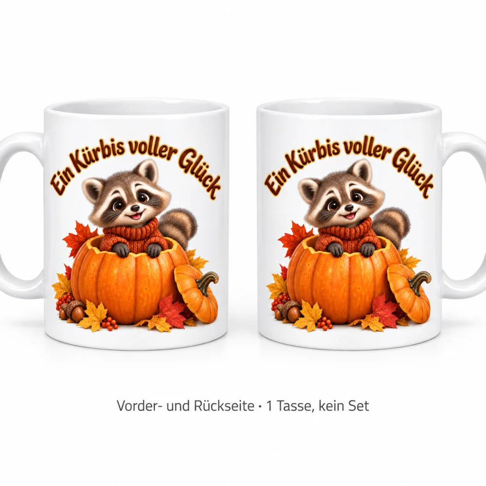 WS-Trend Herbst Tasse Waschbär mit Spruch Keramik 330 ml - WS-Trend.de