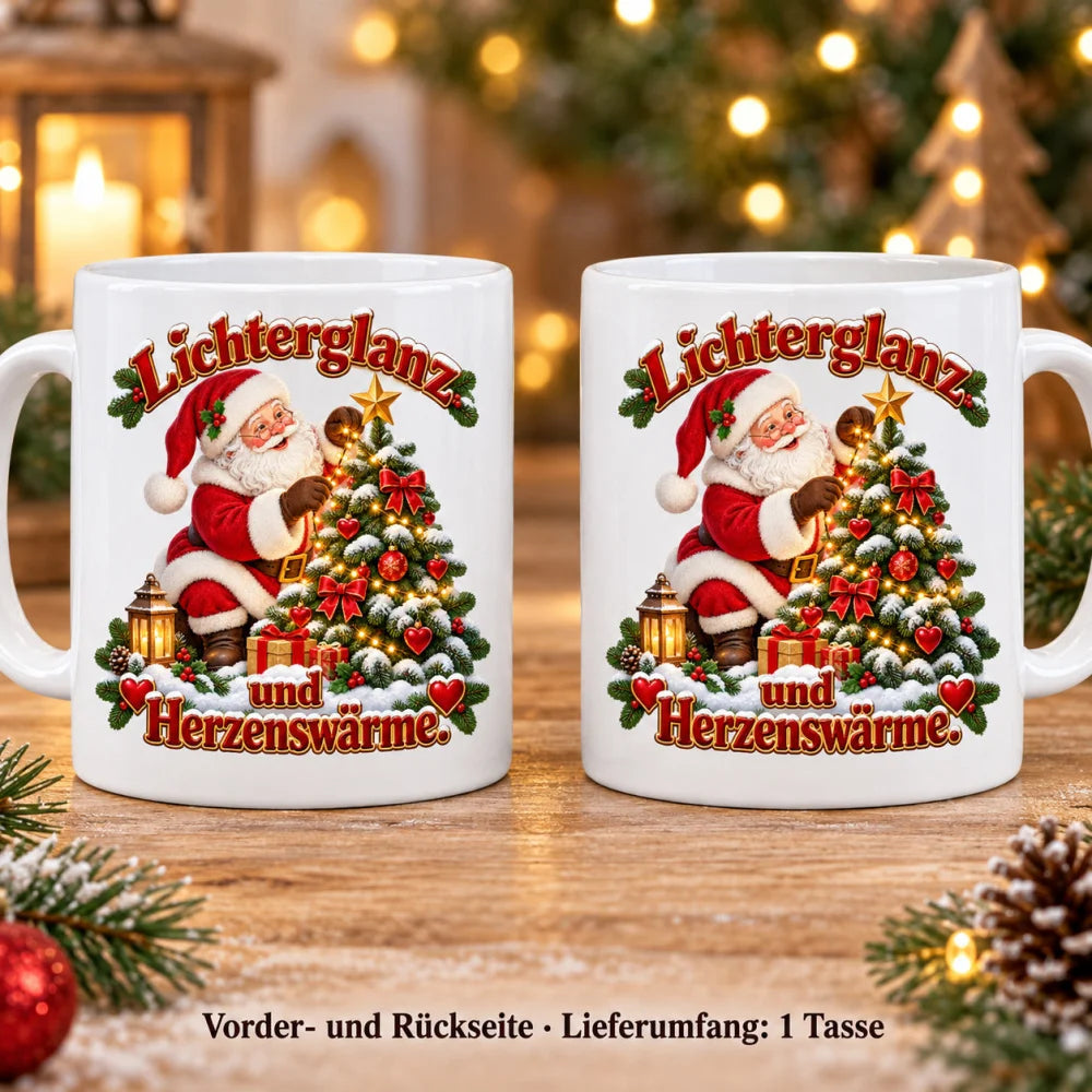 WS-Trend Lichterglanz Weihnachtsmann Tasse Keramik 330 ml Geschenkidee - WS-Trend.de
