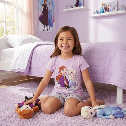 Disney Die Eiskönigin Kinder Mädchen Schlafanzug Pyjama Shirt Shorts Gr. 122-140 - WS-Trend.de