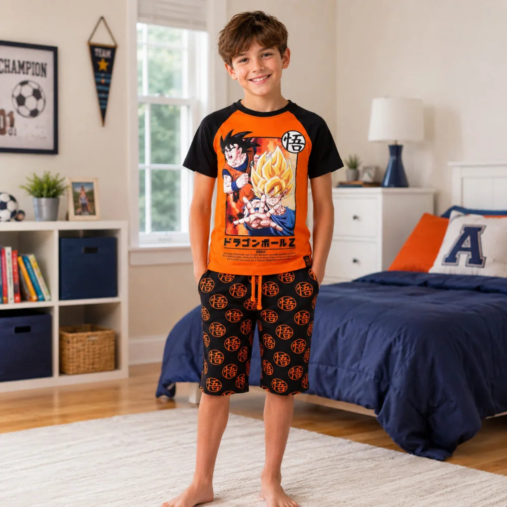 Anime Dragon Ball Z Goku Jungen Sommerset Shorts plus T-Shirt 122-152 Baumwolle - WS-Trend.de