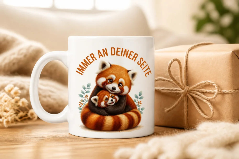 Immer an deiner Seite Tasse 325 ml Keramik Tiermotiv Geschenkidee Bunt - WS-Trend.de
