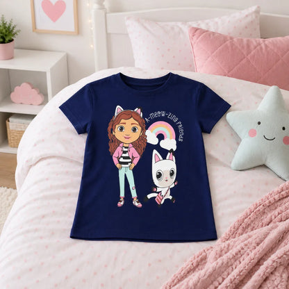 Print-Shirt Gabby’s Dollhouse Netflix Gabbys Mädchen Kinder T-Shirt Shirt 100% Baumwolle - WS-Trend.de