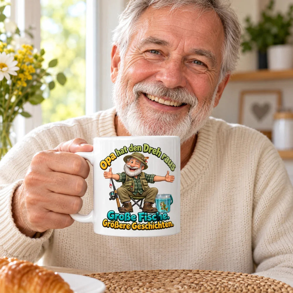 WS-Trend Angleropa Tasse Keramik 330 ml Geschenkidee für den Großvater - WS-Trend.de