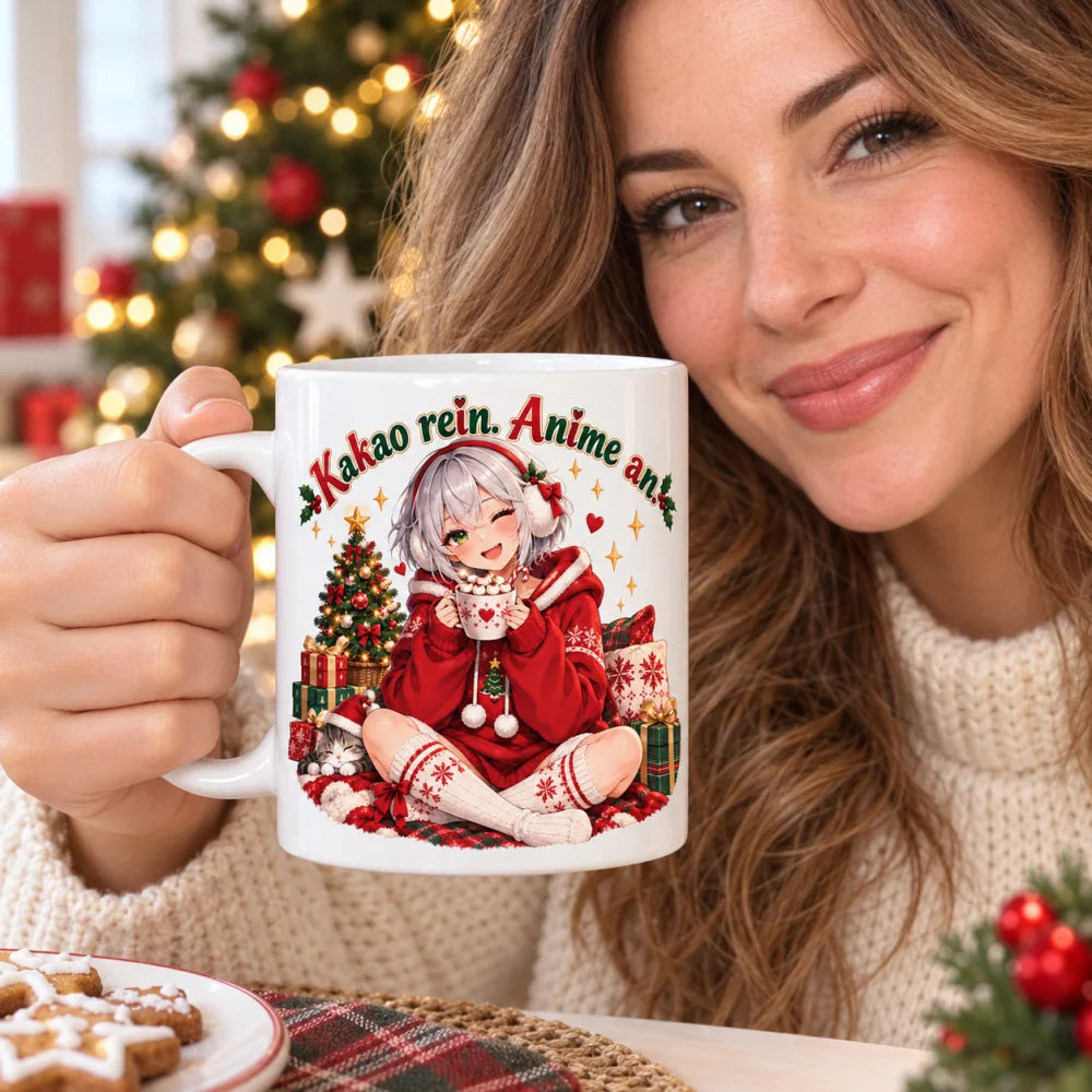 WS-Trend Kakao-Power Anime Weihnachtstasse Keramik 330 ml Geschenkidee - WS-Trend.de