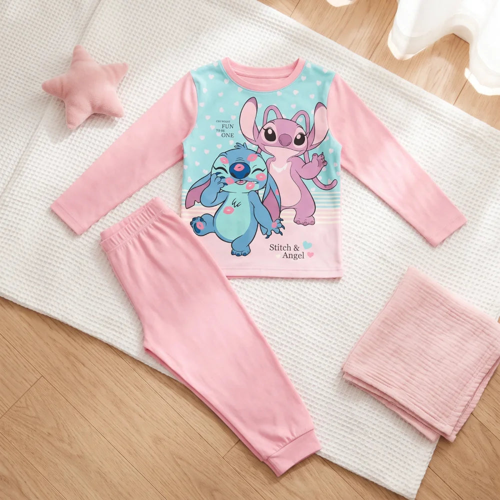 Disney Stitch Kinder Mädchen Schlafanzug Pyjama Shirt Hose Gr. 98-140 Baumwolle - WS-Trend.de