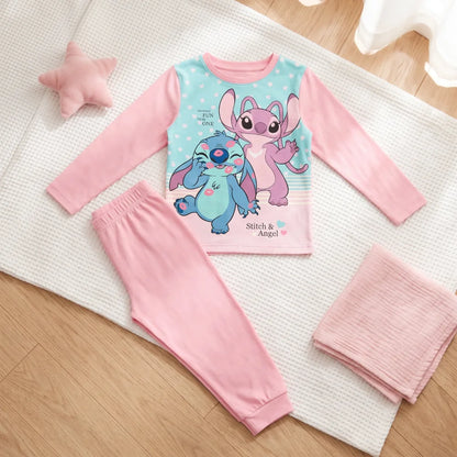 Disney Stitch Kinder Mädchen Schlafanzug Pyjama Shirt Hose Gr. 98-140 Baumwolle - WS-Trend.de
