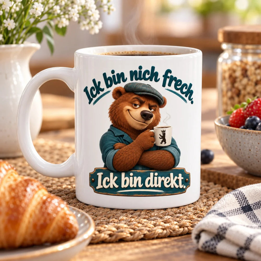 WS-Trend Berliner Bär Kaffeetasse mit Spruch Keramik 330 ml Motivtasse - WS-Trend.de