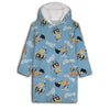 Bluey und Bingo Kuschelponcho mit Kapuze und Tasche, 3-6 Jahre