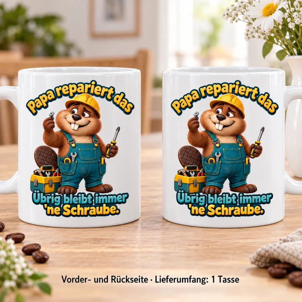 WS-Trend Biberpapa Tasse Keramik 330 ml Geschenk für Papa zum Vatertag - WS-Trend.de