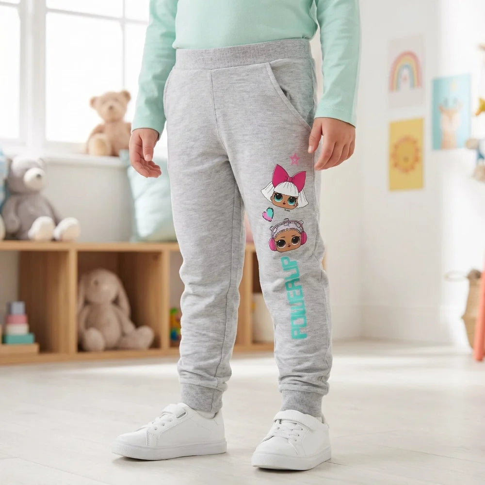LOL Surprise Kinder Jogginghose Hose Freizeithose Mädchen Grau Pink 104-110 - WS-Trend.de
