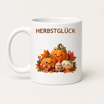 Herbstglück Kürbis Tasse – Keramikbecher 325 ml Herbstgeschenk - WS-Trend.de