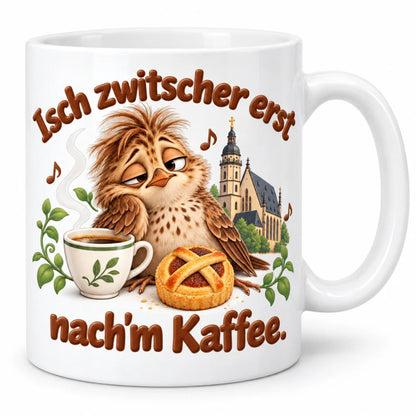 WS-Trend Leipzig Lerche Tasse sächsischer Spruch Keramik 330 ml lustig - WS-Trend.de