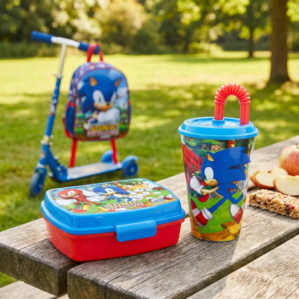Sonic the Hedgehog 2-teiliges Lunch Set – Brotdose und Trinkbecher mit Halm - WS-Trend.de