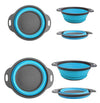 Nudelsieb WS-Trend Faltbare Silikonsiebe 2er-Set 19/23 cm Küchensieb Nudelsieb Graublau