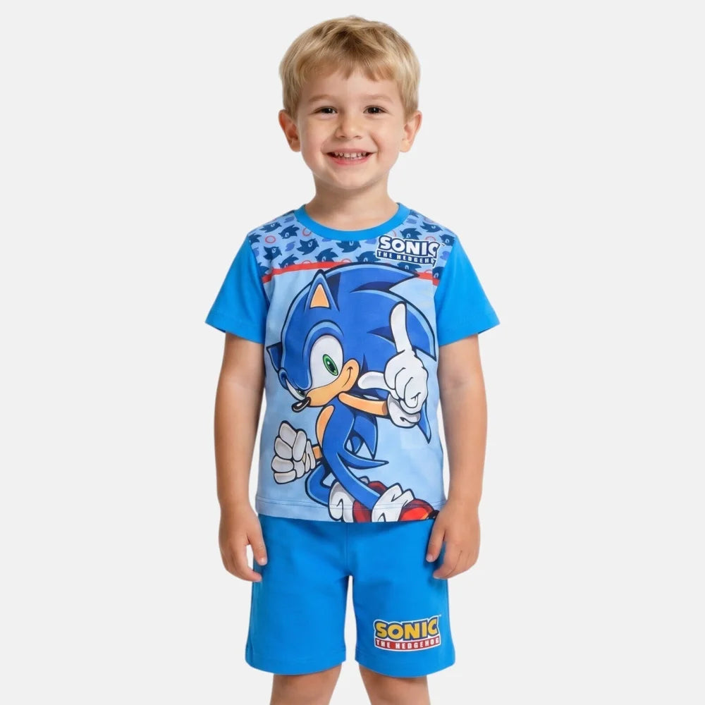 Sonic The Hedgehog Kinder kurz Pyjama Schlafanzug Gr. 98 bis 128 Baumwolle - WS-Trend.de