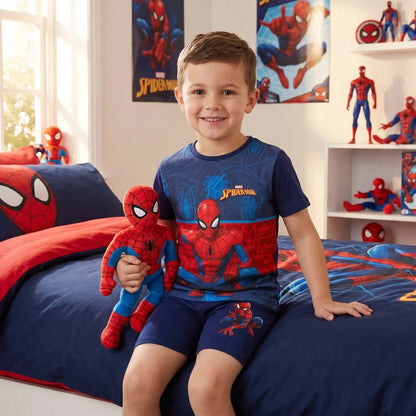 Marvel Spiderman Jungen Schlafanzug Pyjama Shirt Shorts Gr. 98-128 Baumwolle - WS-Trend.de