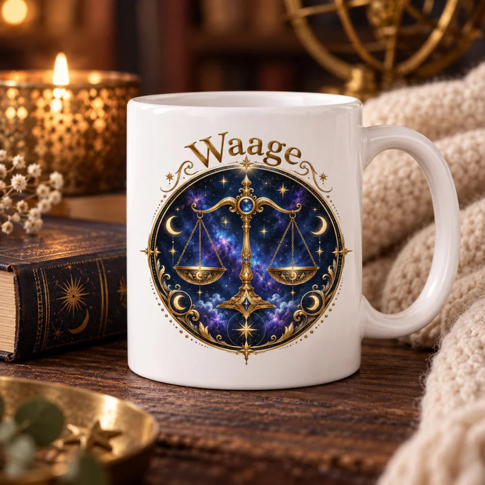 WS-Trend Sternzeichen Tasse Waage mystisch Keramik 330 ml Geschenk - WS-Trend.de