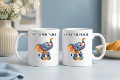 Anti-Stress-Tasse Elefant – geometrischer Keramikbecher 325 ml - WS-Trend.de