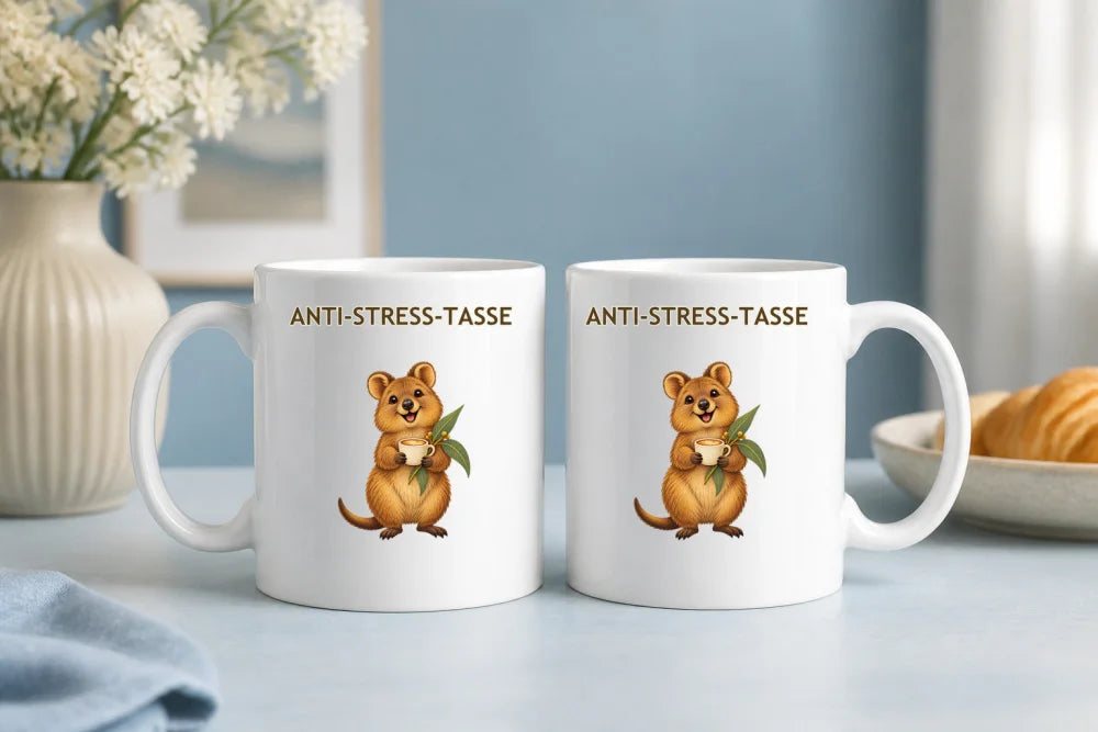 Anti-Stress-Tasse Quokka – Retro Keramikbecher 325 ml - WS-Trend.de