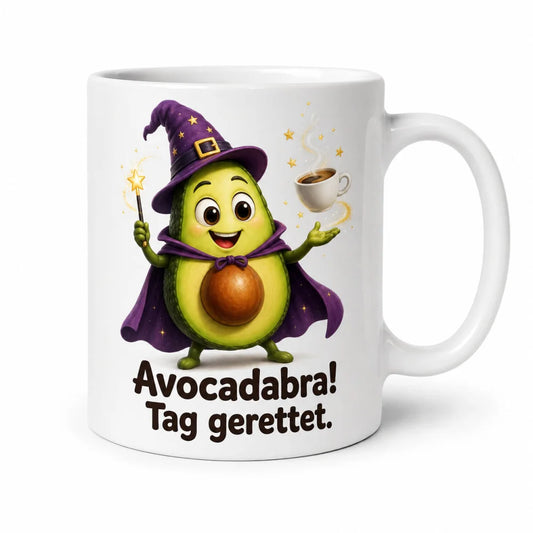 Avocadabra Kaffeetasse - Geschenkidee mit Spruch - beidseitig bedruckt - WS-Trend.de