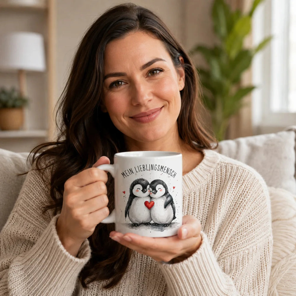 Liebestasse Tiermotiv - Kaffeetasse Geschenk fuer Partner 330 ml weiss - WS-Trend.de