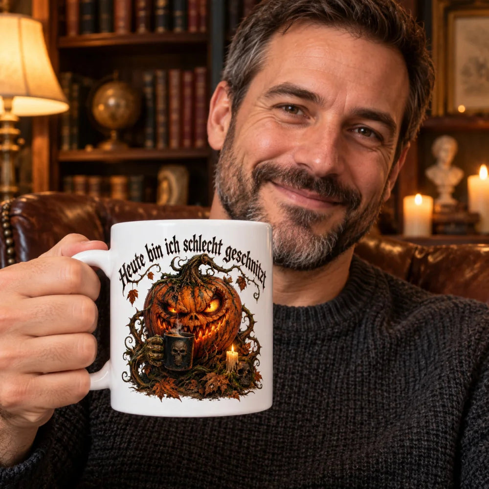 WS-Trend Schlecht geschnitzt Horror Tasse 330 ml Geschenk zu Halloween - WS-Trend.de