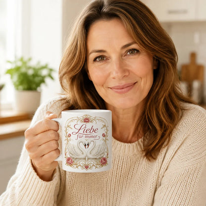 Schwan-Tasse für Lieblingsmenschen - Geschenk zum Jahrestag beidseitig - WS-Trend.de