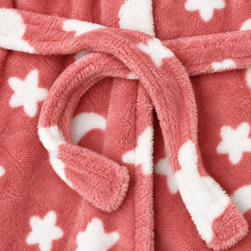 Bluey Kinder Hausmantel Bademantel mit Kapuze Coral Fleece Gr. 98-116 - WS-Trend.de