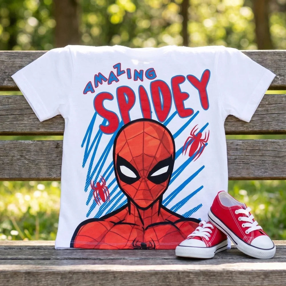 Marvel Spiderman Kinder Jungen kurzarm T-Shirt Shirt Gr. 98 100% Baumwolle - WS-Trend.de