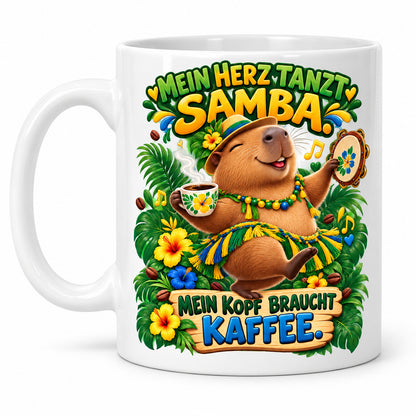 Brasilien Tasse Keramik 330 ml Spruch Geschenk Kaffee Urlaub Tiermotiv