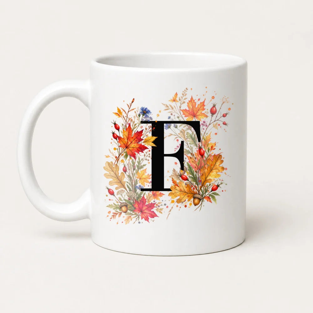 Herbst Tasse A-Z Buchstaben 325 ml Keramik Geschenkidee personalisiert - WS-Trend.de