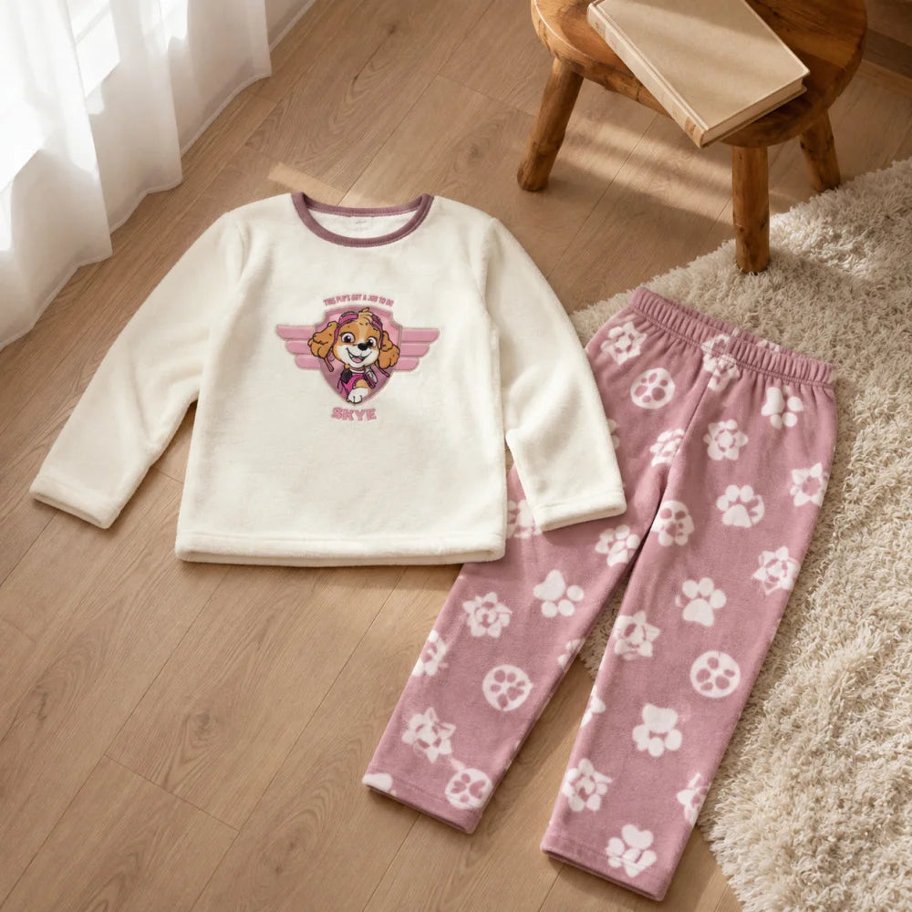 Paw Patrol Skye Kinder Mädchen Coral Schlafanzug Pyjama Gr. 98-116 - WS-Trend.de