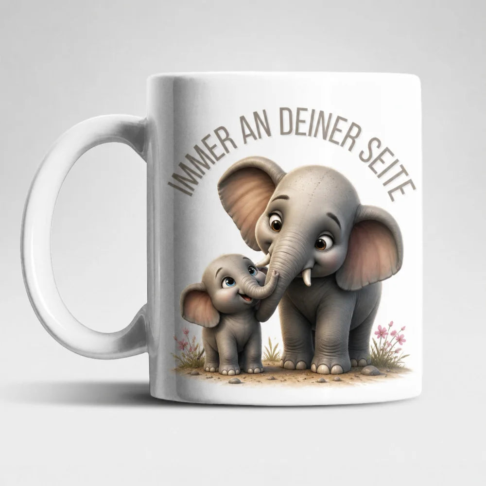 Immer an deiner Seite Tasse 325 ml Keramik Tiermotiv Geschenkidee Bunt - WS-Trend.de
