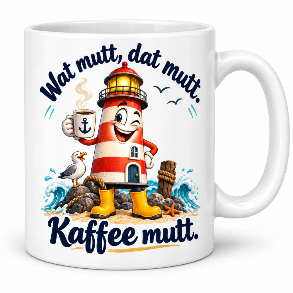 WS-Trend Leuchtturm Tasse lustiger Spruch Keramik 330 ml Geschenktasse - WS-Trend.de