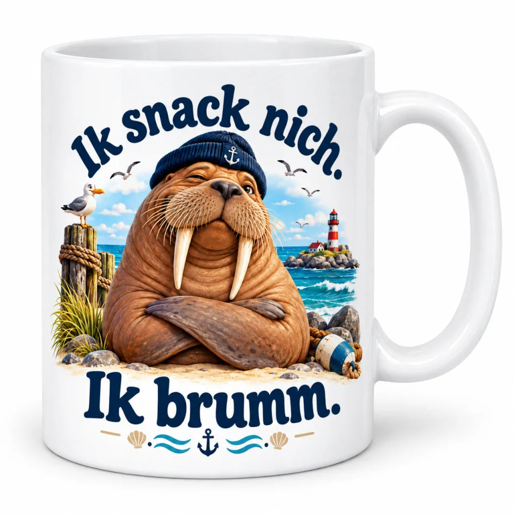 WS-Trend Walross Tasse mit lustigem Spruch Keramik 330 ml Geschenkidee - WS-Trend.de