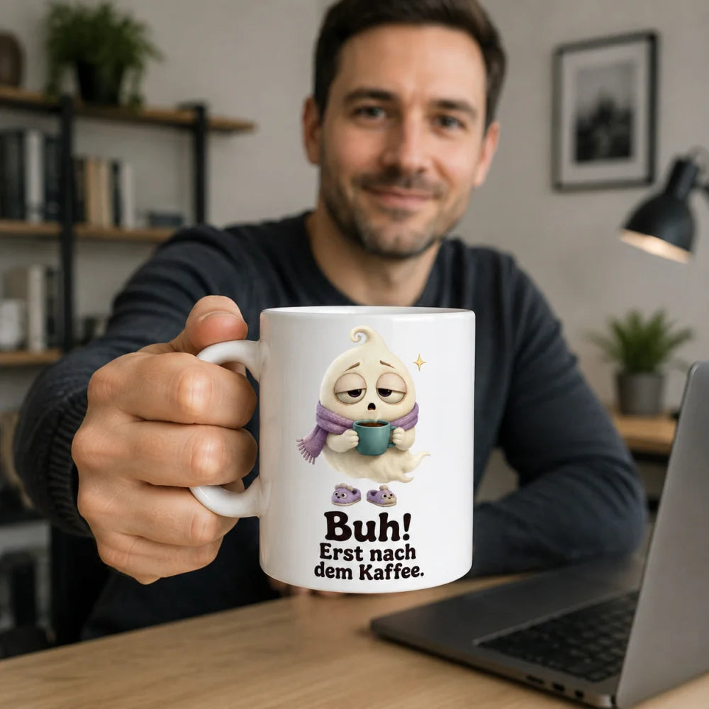 Kaffeegeist Kaffeetasse - lustiger Spruch - 330 ml beidseitig bedruckt - WS-Trend.de