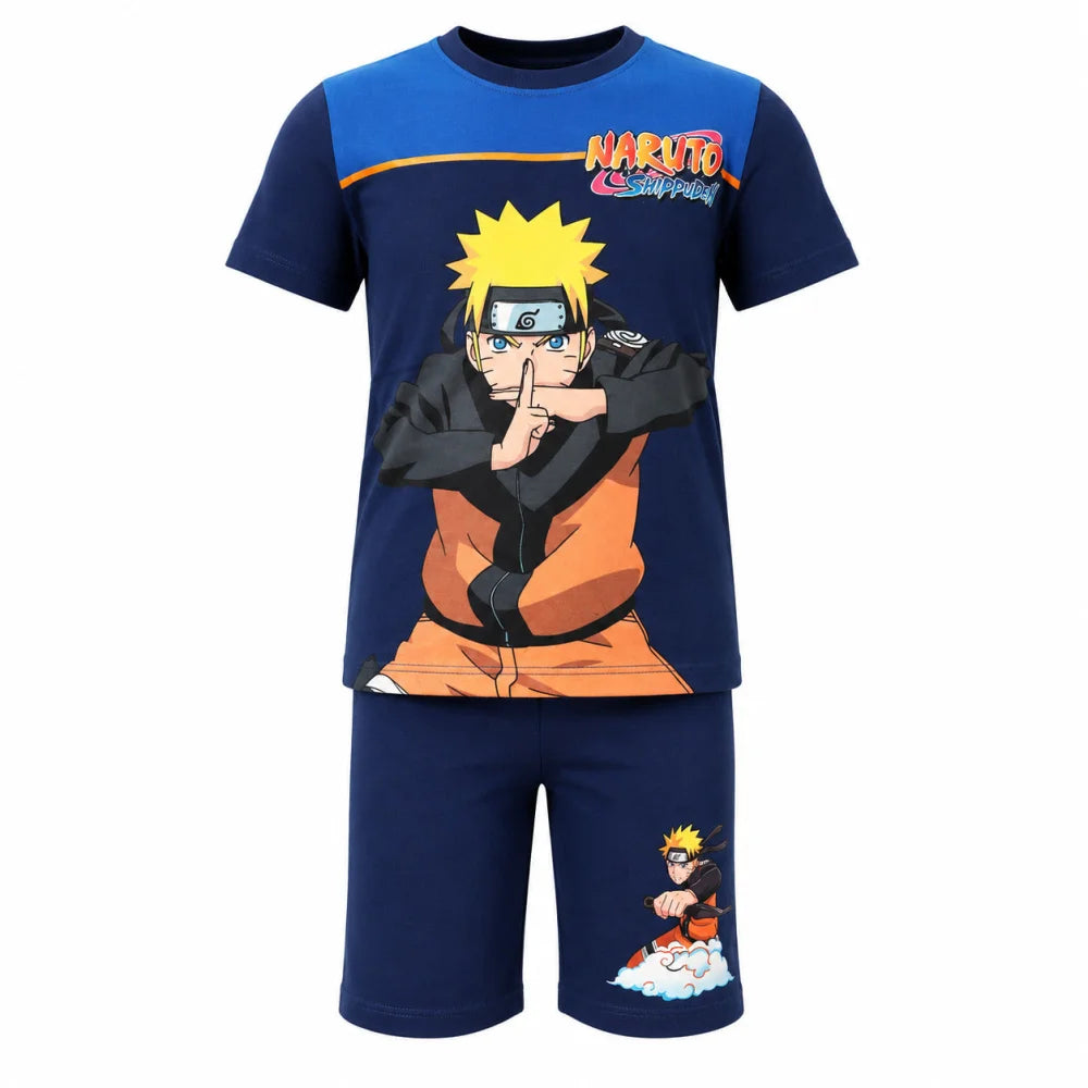 Anime Naruto Shippuden Sommerset Shorts plus T-Shirt Gr. 104 bis 140 Baumwolle - WS-Trend.de