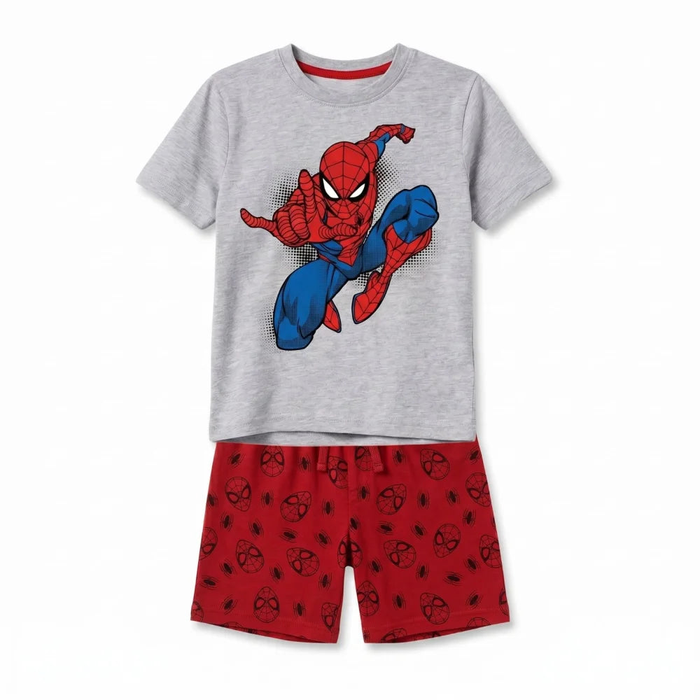 Marvel Spiderman Jungen Schlafanzug Pyjama Shirt Shorts Gr. 98-128 - WS-Trend.de
