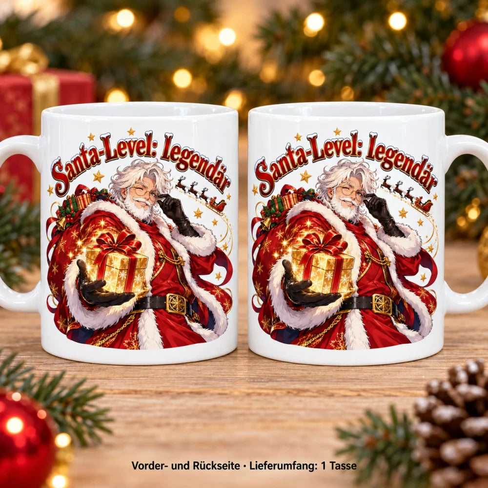 WS-Trend Santa-Level Anime Weihnachtstasse Keramik 330 ml Geschenkidee - WS-Trend.de