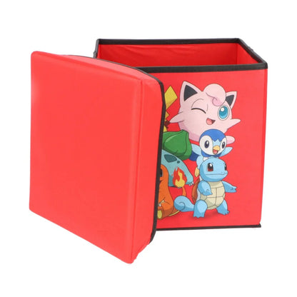Pokemon Pikachu Kinder Spielzeug Korb Spielzeugkorb Deckel 30x30x30 cm - WS-Trend.de