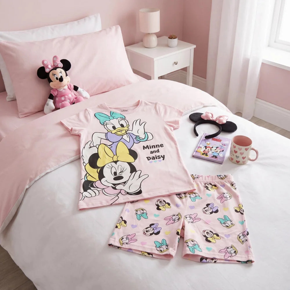 Disney Minnie Maus Daisy Kinder Schlafanzug Pyjama Gr. 104-134 100% Baumwolle - WS-Trend.de